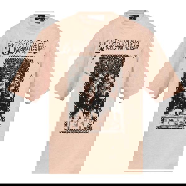 Dsquared2 Overlay Graphic Loose Fit T-Shirt Dusty Antic Rose XS
