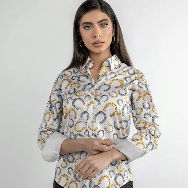 ORNATE HORSESHOE COLLECTION WOMENS  PRINT SHIRT - Premium Men's Patterned Shirt by Claudio Lugli | Bold Design, Tailored Fit, Best Printed Shirts
