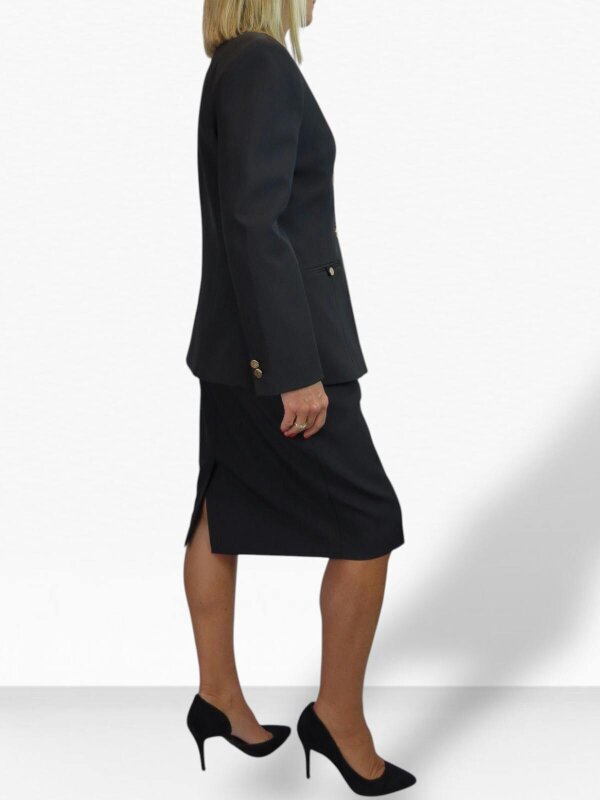 Paulo Due Women's 2 Piece V Neck Skirt Suit