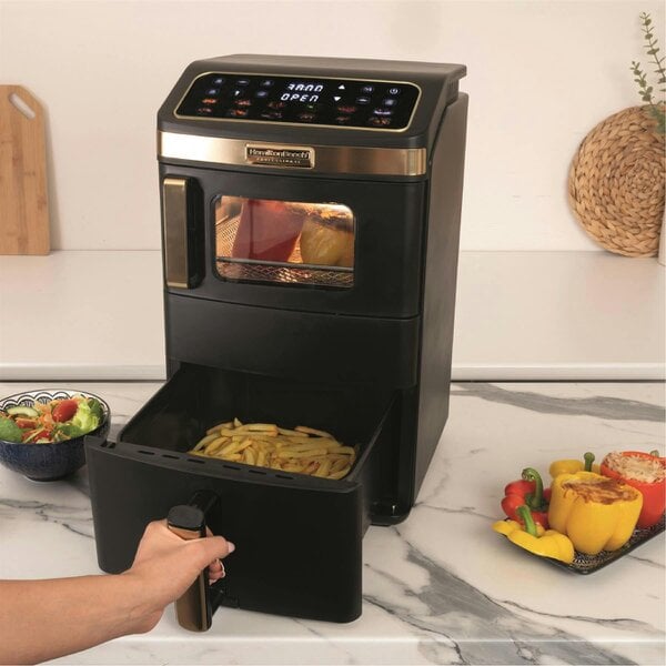 Hamilton Beach Professional DualStack 14.5L Air Fryer Oven - Black & Brushed Brass