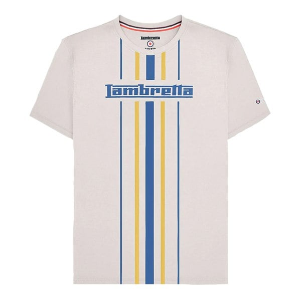 Lambretta Mens Vertical Stripe T-Shirt - Whitecap Grey