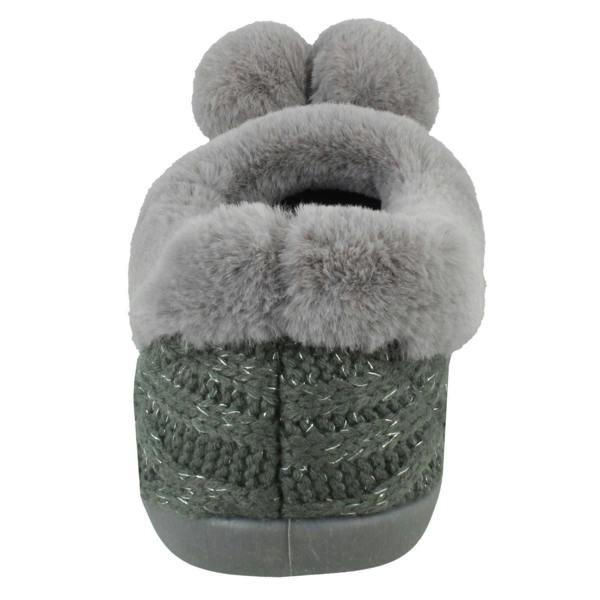 Rose Bank Ladies Rose Bank Memory Foam Knitted Pom Pom Slippers Chloe