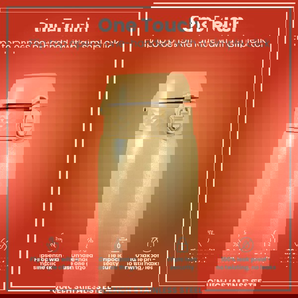 ION8 Leak Proof 1 Litre Water Bottle, Stainless Steel, Desert, 1L