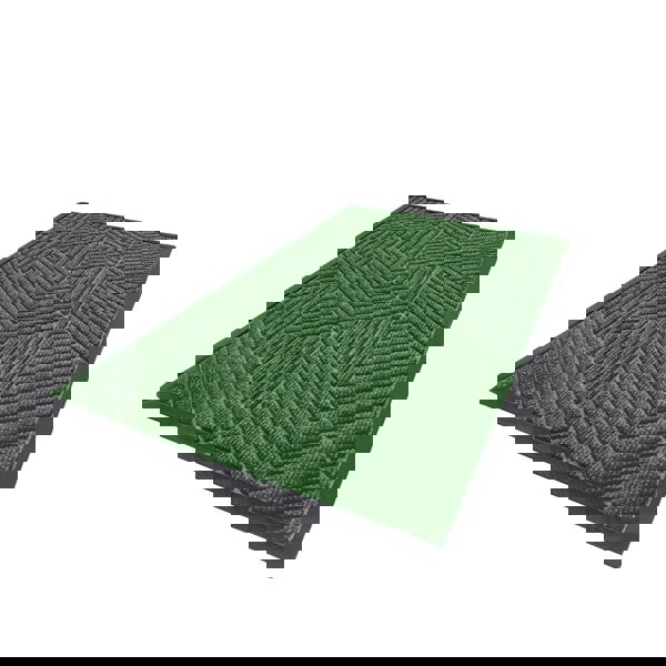 Anyhouz Anymat Doormat Green Geometric Rubber Non Slip Dirt Trap Absorbent Mat