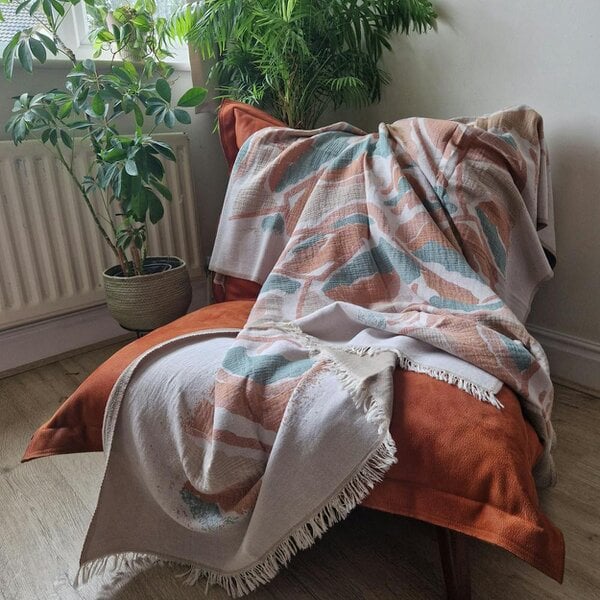 Cotton and Olive Atlas Soft Cotton Jacquard Throw