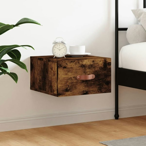Berkfield Wall-mounted Bedside Cabinet Smoked Oak 35x35x20 cm