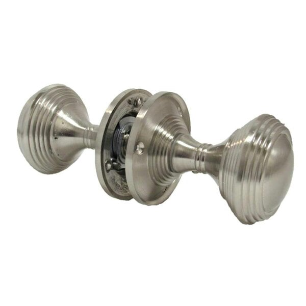 EDH Door Hardware Queen Anne Reeded Mortice Door Knobs, Interior Door Knobs for Home, Round Internal Door Knob with Tubular Latch