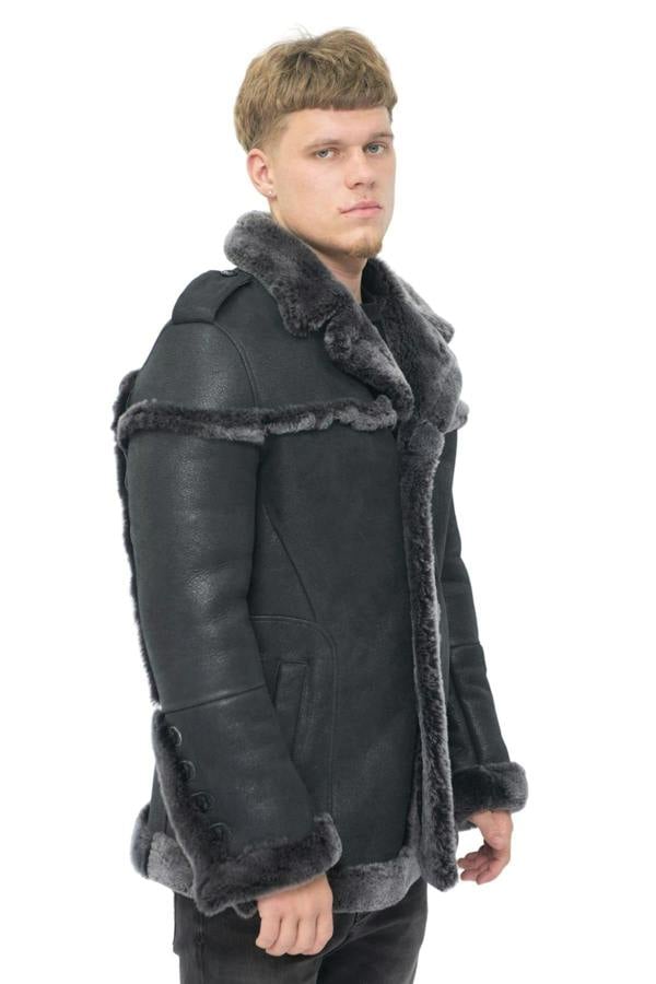 Infinity Leather Mens Merino Sheepskin Suede Jacket with Tie Belt-Kingsbridge