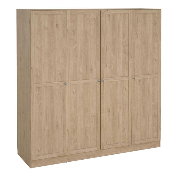 Wyld Haus Cherryfern Natural Oak Wood Wardrobe 4 Frame Doors