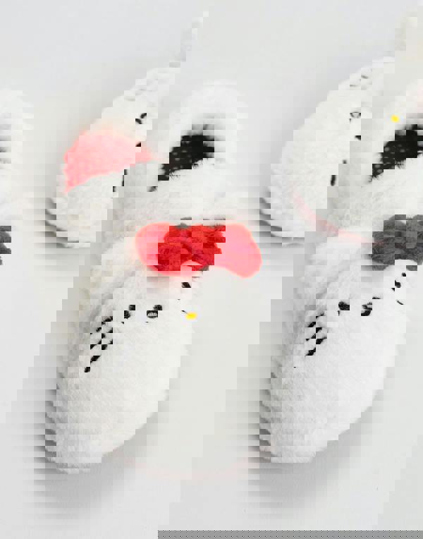 Hello Kitty Girls White Character Face Slip On Loafer Slippers