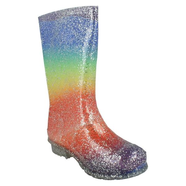 Spot On Girls Spot On Rainbow Glitter Wellingtons