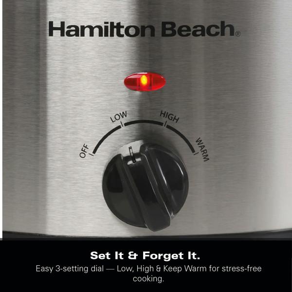Hamilton Beach The Comfort Cook 3.5L Slow Cooker - Stainless Steel