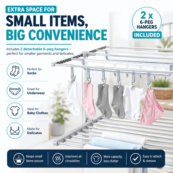GlamHaus 4 Tier Heated Clothes Airer with Cover 300W Digital