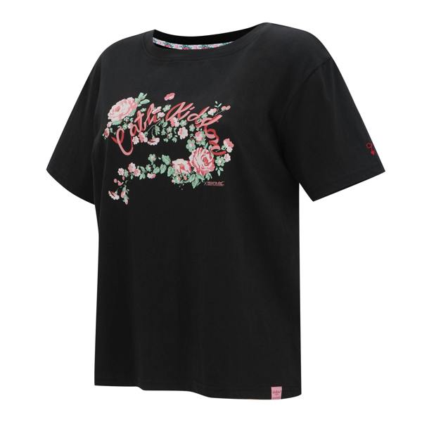 Regatta Womens/Ladies Cath Kidston Floral Oversized T-Shirt - Black - 