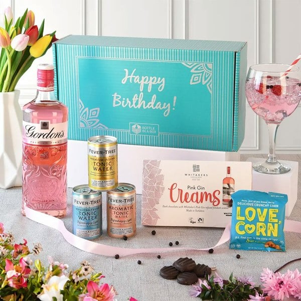 pink gin birthday hamper