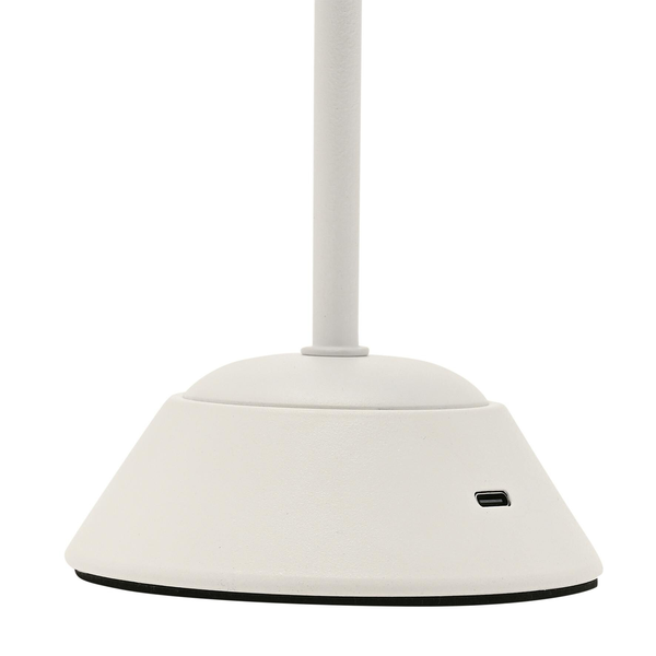 Hestia Matt Putty White USB LED Touch Table Lamp  - Medium