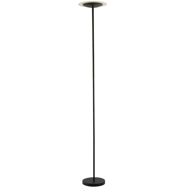 LED Black Switched Uplighter Floor Lamp with Frosted White Polycarbonate Shade Image 2