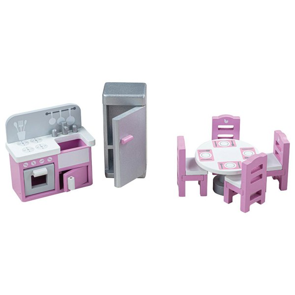 Tidlo Wooden Dolls House Kitchen Furniture Set