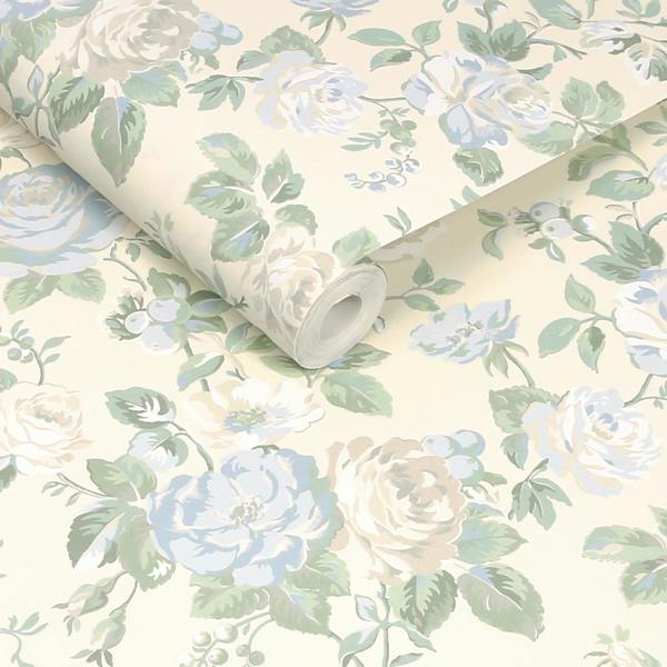 Cath Kidston Garden Rose Blue Wallpaper