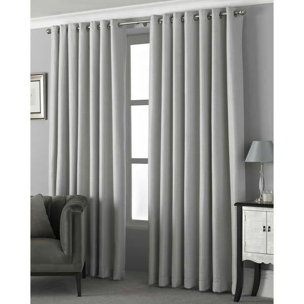 Riva Home Pendleton Ringtop Eyelet Curtains - Silver - 