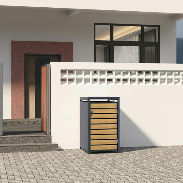 Phoenix Safe Phoenix GB1168AWK Wood Effect Single Wheelie Bin Store / Bin Storage