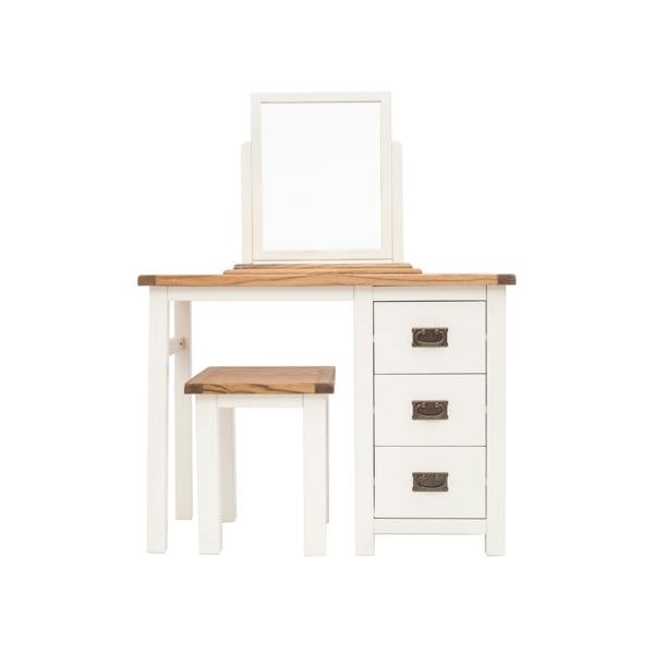 Lovere 3 Drawer Dressing Table Set Brass Drop Handle