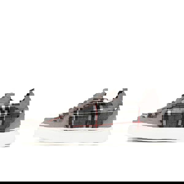 Embassy London Strada - Grey Tartan - Men's Tartan Suede & Leather Trainer