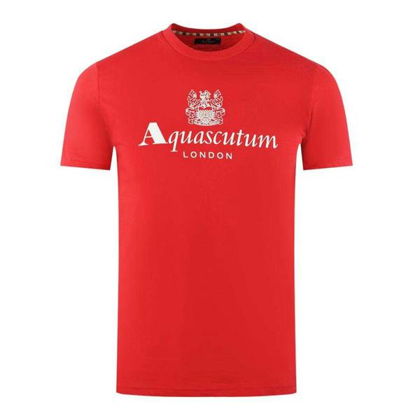 Aquascutum Mens London Aldis Logo T-Shirt - Red - 