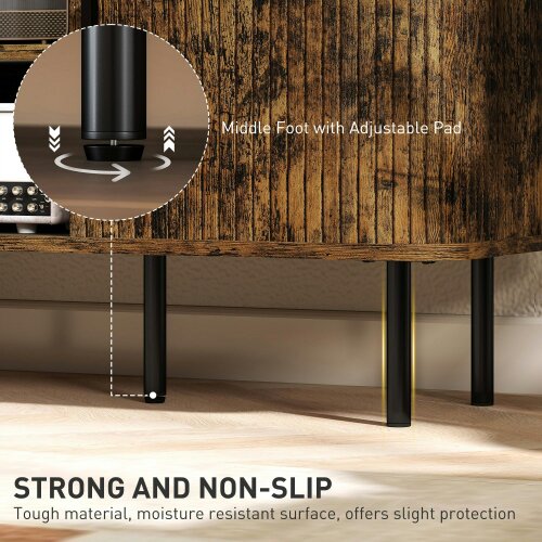 Wyld Haus Avaniva 120cm Rustic Brown TV Console With Sliding Doors and Shelf For Screens Up To 55 Inches