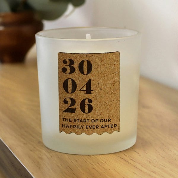 Personalised Memento Company Personalised Anniversary Cork Label Candle Jar