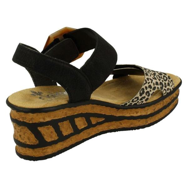 Rieker Ladies Rieker Buckle Detailed Wedge Sandal 68176