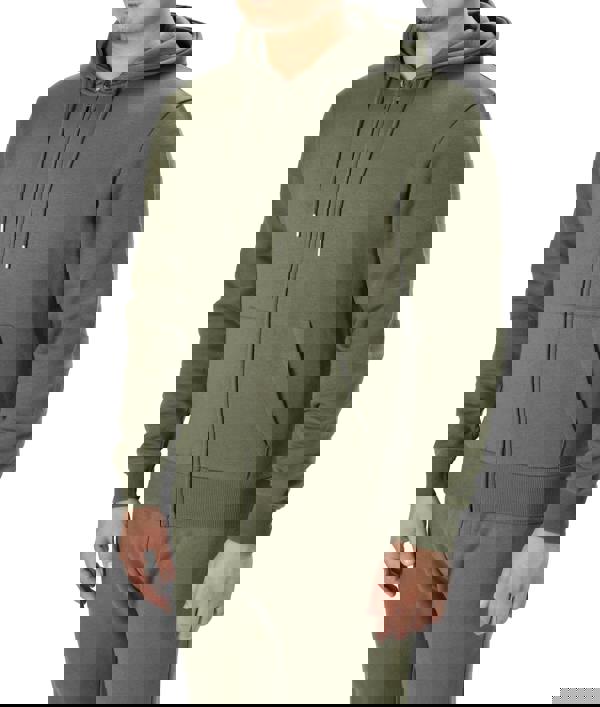 Smart Living Men's Full Zip Hoodie with Soft Touch Fabric and Pockets - Khaki