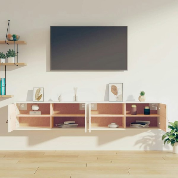 Berkfield Wall Cabinets 2 pcs White 80x30x30 cm Solid Wood Pine