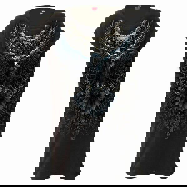 RAVEN SKULL - Turnup Sleeve Loosefit Tee