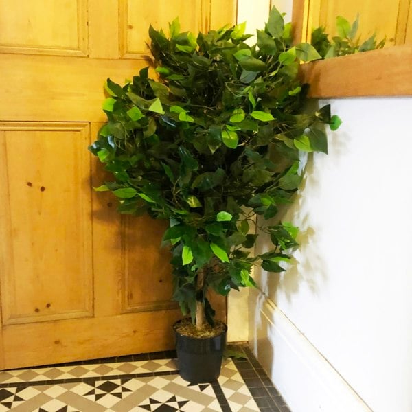 Leaf 90cm Artificial Ficus Tree Bush - Large Bushy Plant