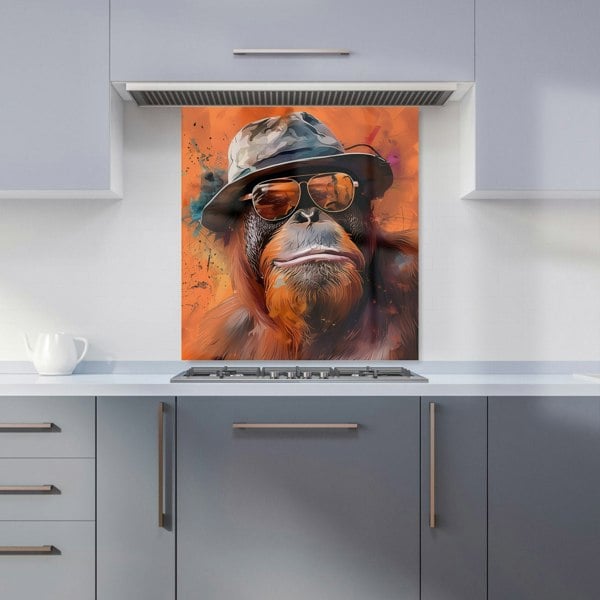 Warren Reed - Designer Orangutan In Glasses Kitchen Splashback