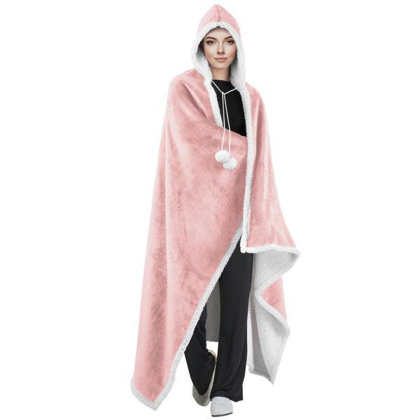 Velosso Plush Hooded Thermal Blanket - Warm and Cosy Faux Fur Fleece Wrap