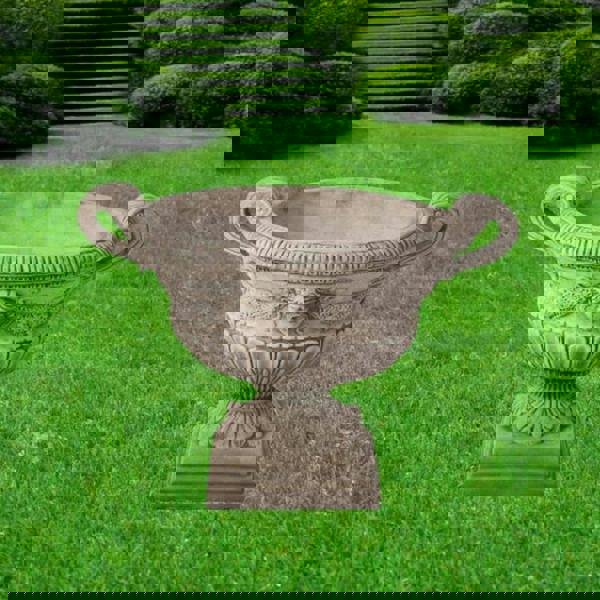 Pair of Large Oval Antique Garden Urns