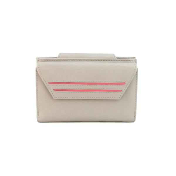 Eastern Counties Leather Kamila Leather Contrast Piping Purse - Ivory/Rose - 