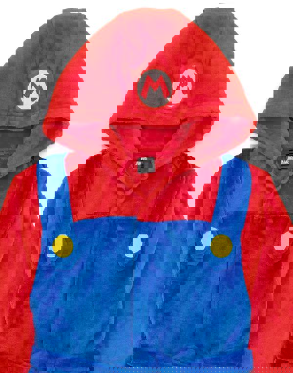 Nintendo Super Mario Boys Blue Dress-Up Hooded Bathrobe