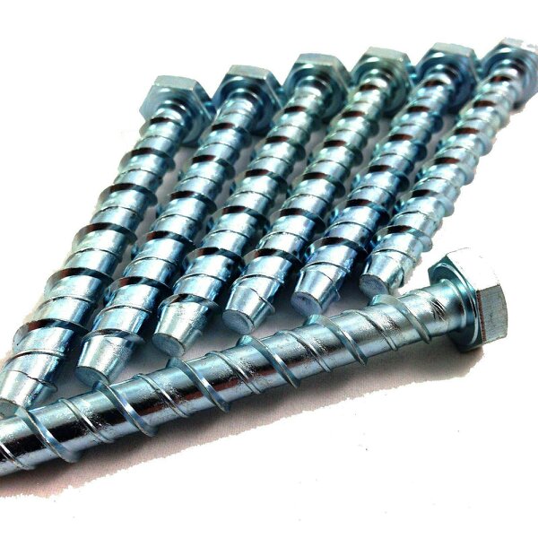 Fixaball M10 Hex Concrete Anchor Screw Self Tapping High Tensile BZP