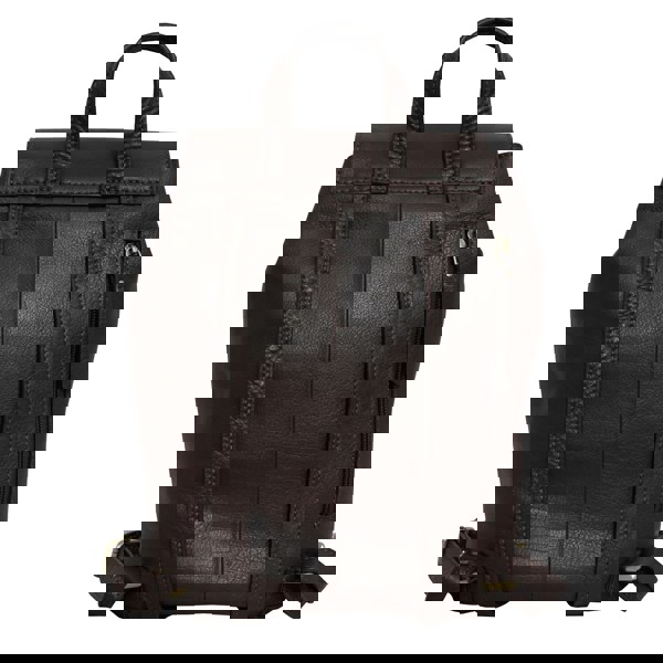 Assots London 'JERMYN' Classic Mokka Brown Full Grain Leather Flap-over Backpack