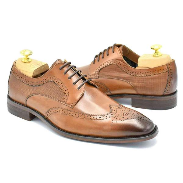 Paolo Vandini Gerard Brogue Leather Shoe - Tan
