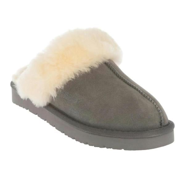 EverAu Womens/Ladies Raven Suede Slippers - Grey - 