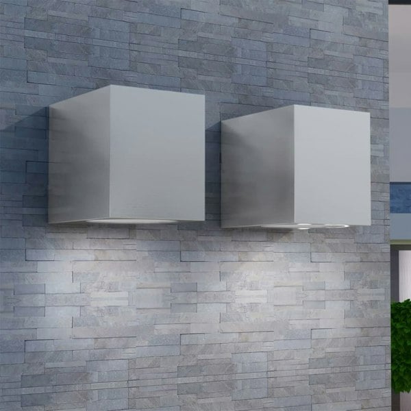 Berkfield Cube Outdoor Wall Lights 2 pcs