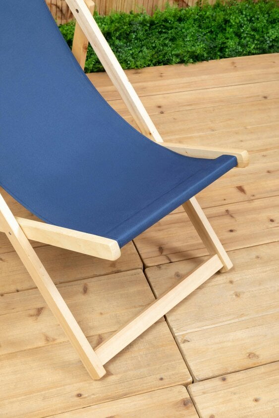 Essentials by Premier Beauport Blue Deck Chair
