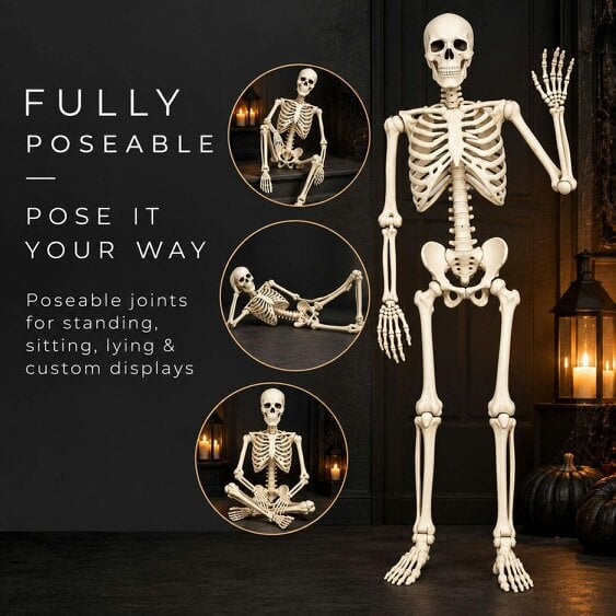 Neo Direct Neo White Prop Life Size Halloween Skeleton 160 cm