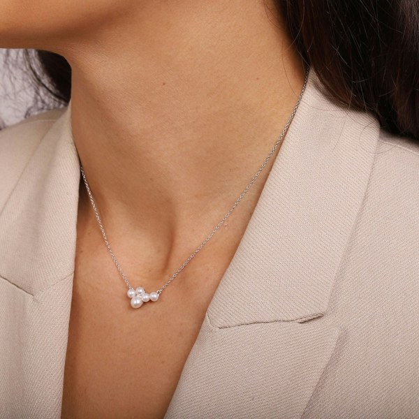 Gold Trip Pearl Cluster Necklace
