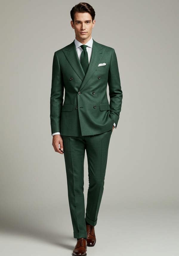 Green Double-Breasted Suit