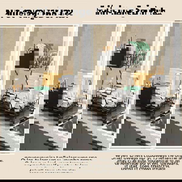 Toque Dish Drainer Drying Rack Drip Tray Stainless Steel Expandable Over Sink